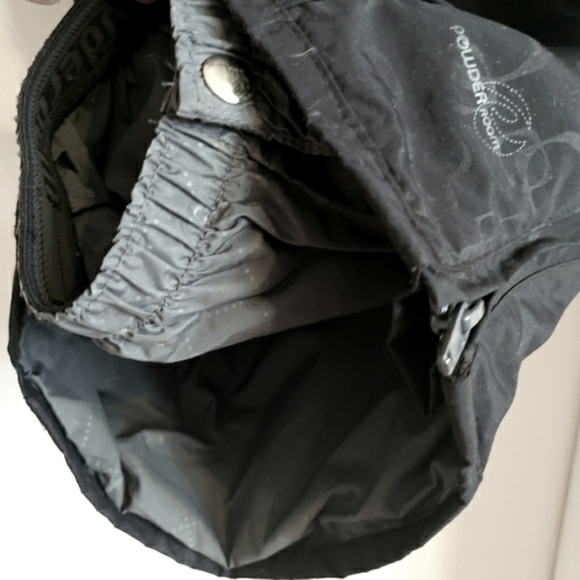 Powderoom Ride Harder Ski Pants Black Damask Pattern Semi Reflective W-M EUC - Picture 12 of 15